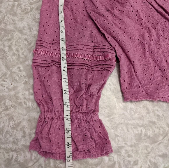 FREE People Darcy Eyelet Blouse Size XS - Picture 5 of 9